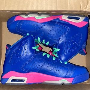 Jordan 6 retro blue and pink new